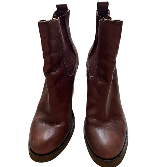 Lucky Brand Brown Leather Ankle Bootss Wedges size 9 - Picture 3 of 7